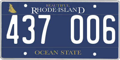RI license plate 437006