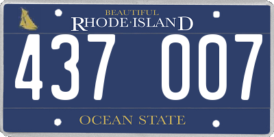 RI license plate 437007