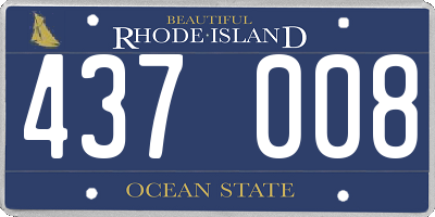 RI license plate 437008