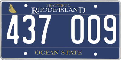 RI license plate 437009