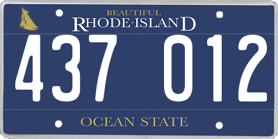 RI license plate 437012