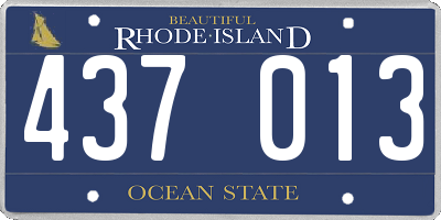 RI license plate 437013