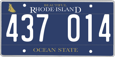 RI license plate 437014