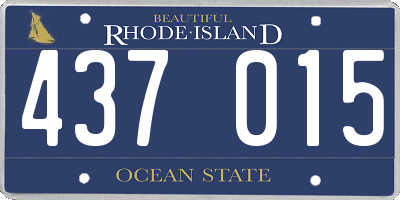 RI license plate 437015