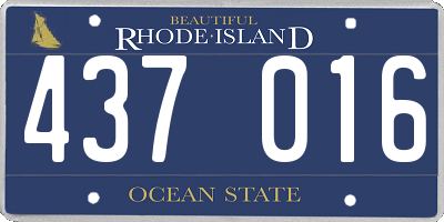 RI license plate 437016