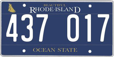 RI license plate 437017