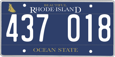 RI license plate 437018