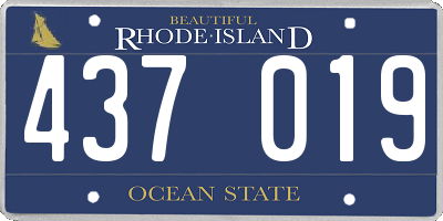 RI license plate 437019