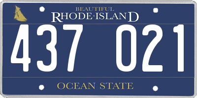 RI license plate 437021