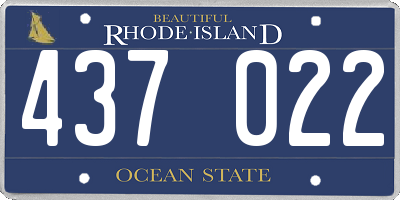 RI license plate 437022
