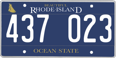 RI license plate 437023