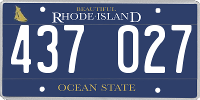 RI license plate 437027
