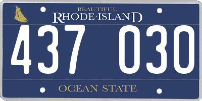 RI license plate 437030