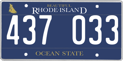 RI license plate 437033
