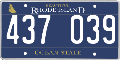 RI license plate 437039