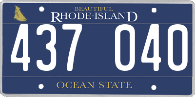 RI license plate 437040