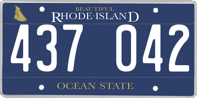 RI license plate 437042
