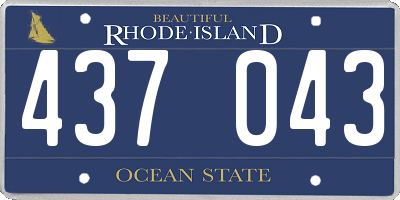 RI license plate 437043