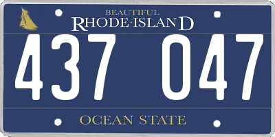 RI license plate 437047
