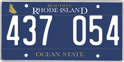RI license plate 437054