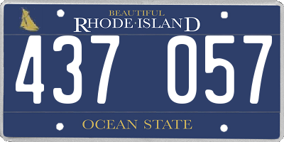 RI license plate 437057