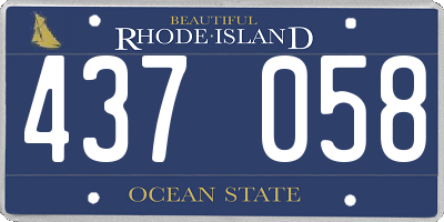 RI license plate 437058