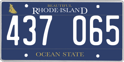 RI license plate 437065