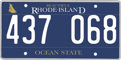 RI license plate 437068