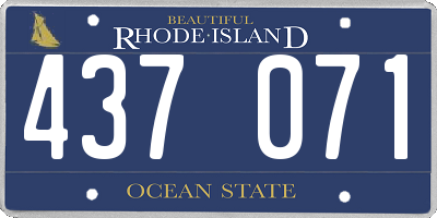 RI license plate 437071