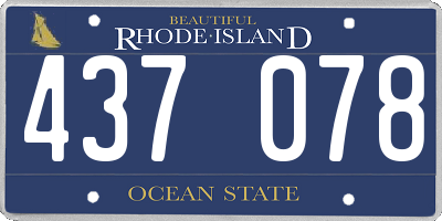 RI license plate 437078