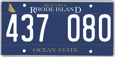 RI license plate 437080