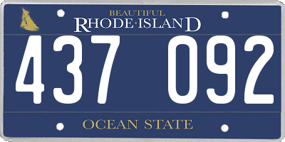 RI license plate 437092