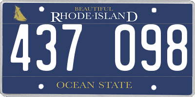 RI license plate 437098