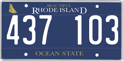 RI license plate 437103