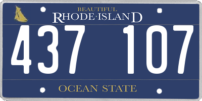 RI license plate 437107