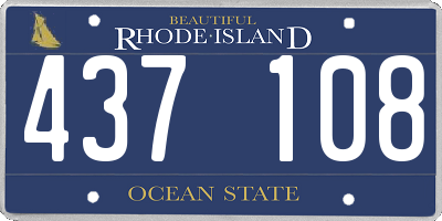 RI license plate 437108