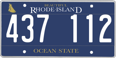 RI license plate 437112
