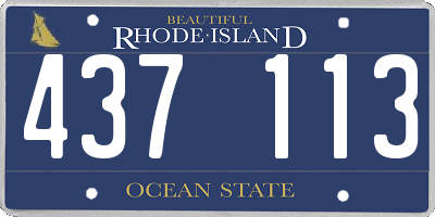 RI license plate 437113