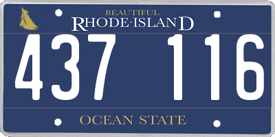 RI license plate 437116