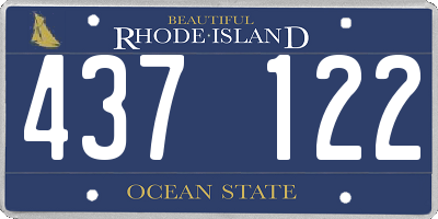 RI license plate 437122