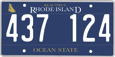 RI license plate 437124