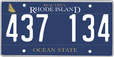 RI license plate 437134