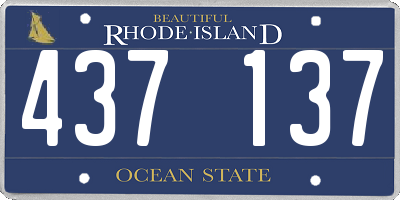 RI license plate 437137