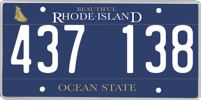 RI license plate 437138