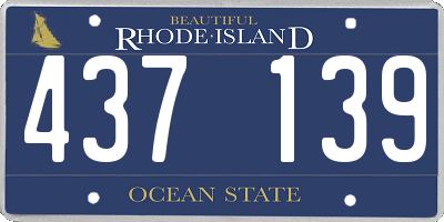 RI license plate 437139