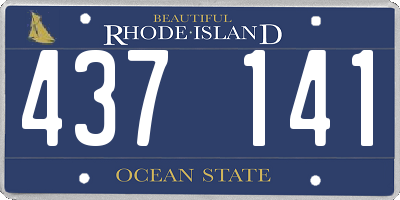 RI license plate 437141