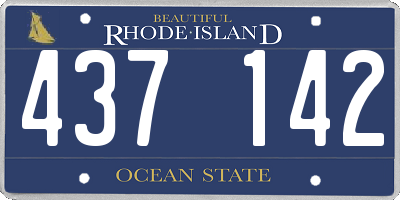RI license plate 437142