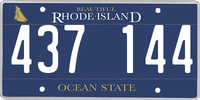 RI license plate 437144