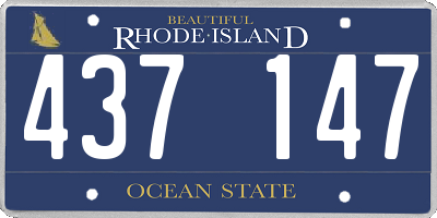 RI license plate 437147