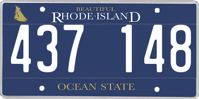 RI license plate 437148